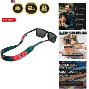 Floating Neoprene Sunglass Strap - Adjustable and Anti-Slip Retainer for Glas...